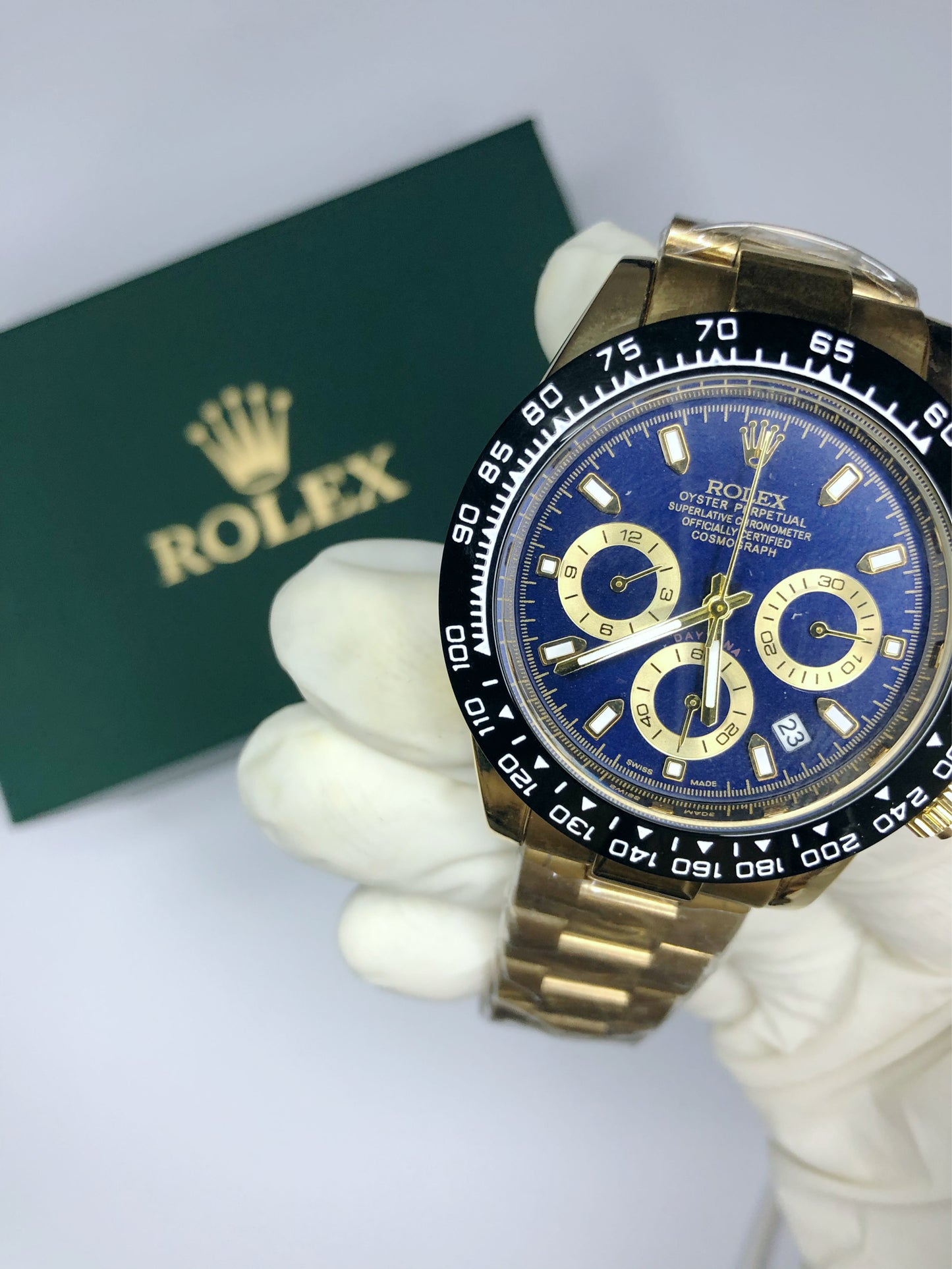 Rolex Watch With Blue Dail