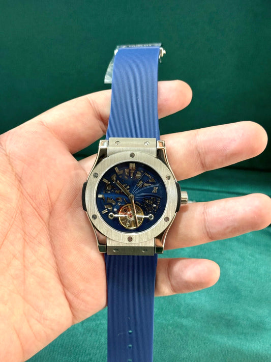 Hublot Automatic With Unique Blue Straps.